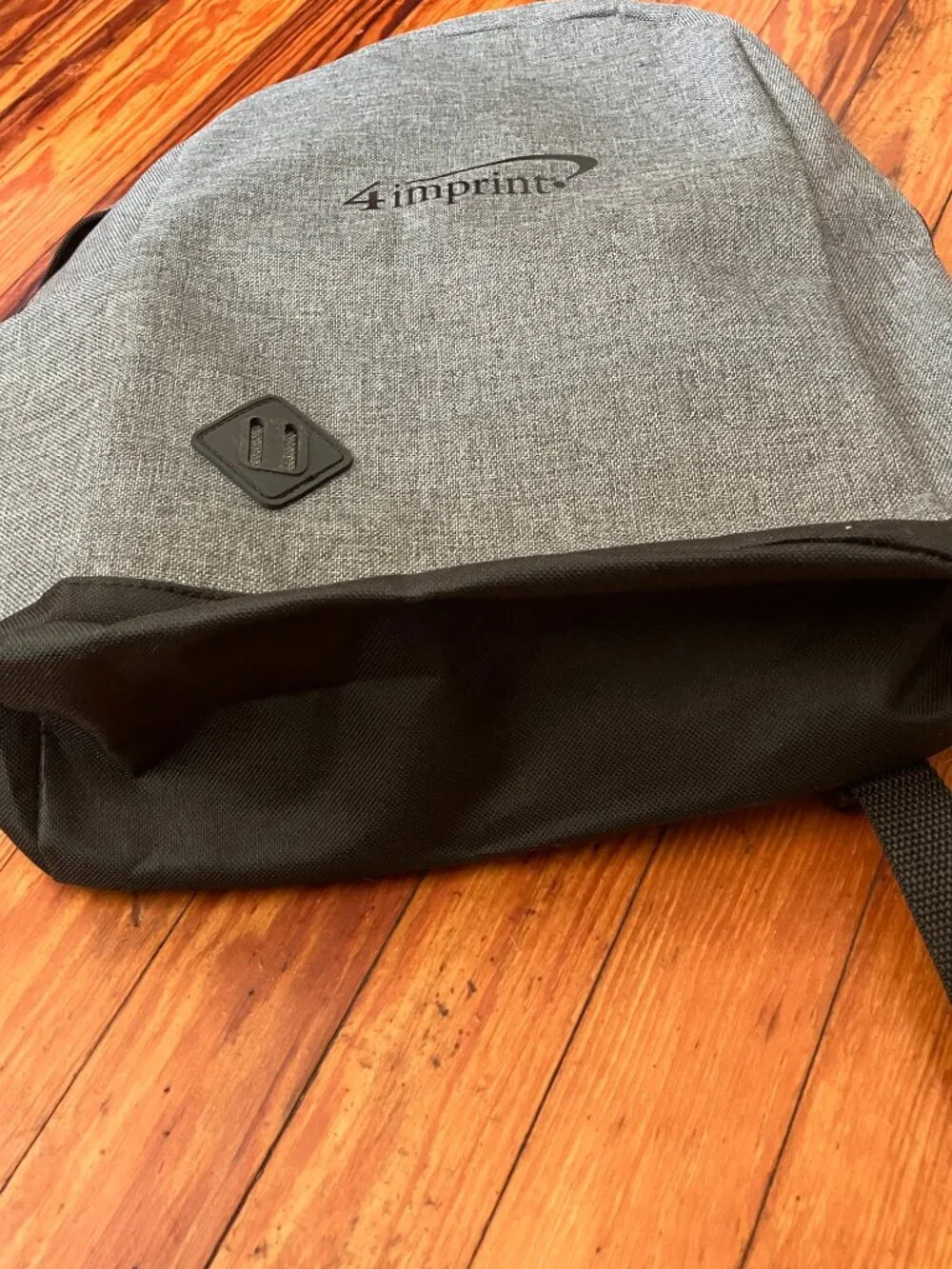 NEW 4imprint Gray Heather Backpack Laptop School Travel Book Bag Black Accent
